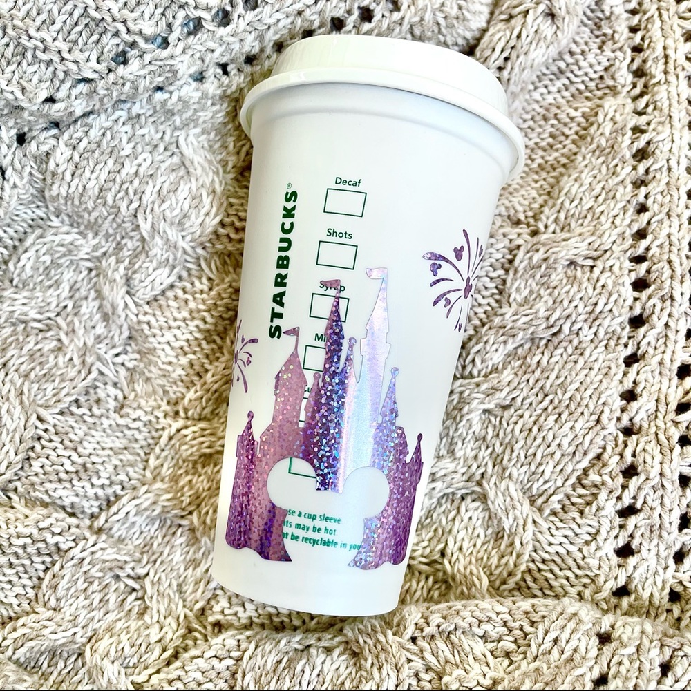 Starbucks hot cup disney castle personalized reusable